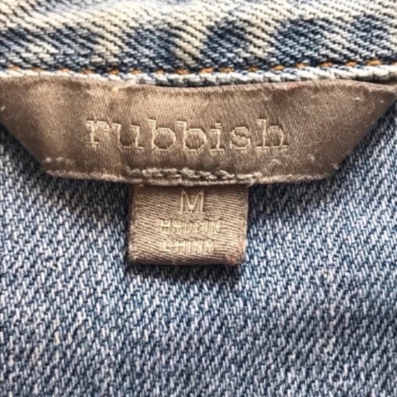 Rubbish Trucker Style Jean Vest Jacket Size M - Picture 8 of 8